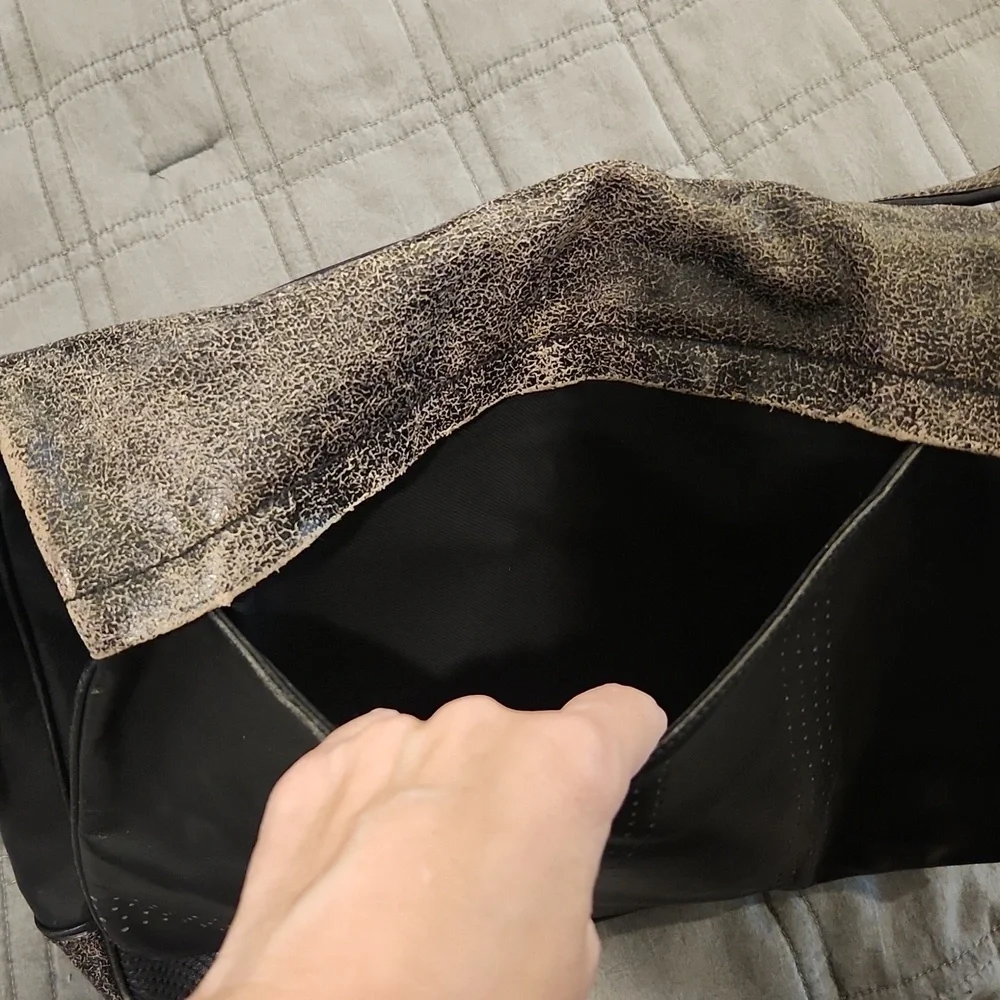 Hugo Boss Black and Tan Buttery Soft Leather Laptop Bag